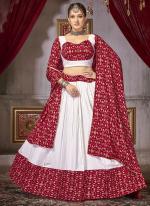 Cotton Red Traditional Wear Printed Lehenga Choli